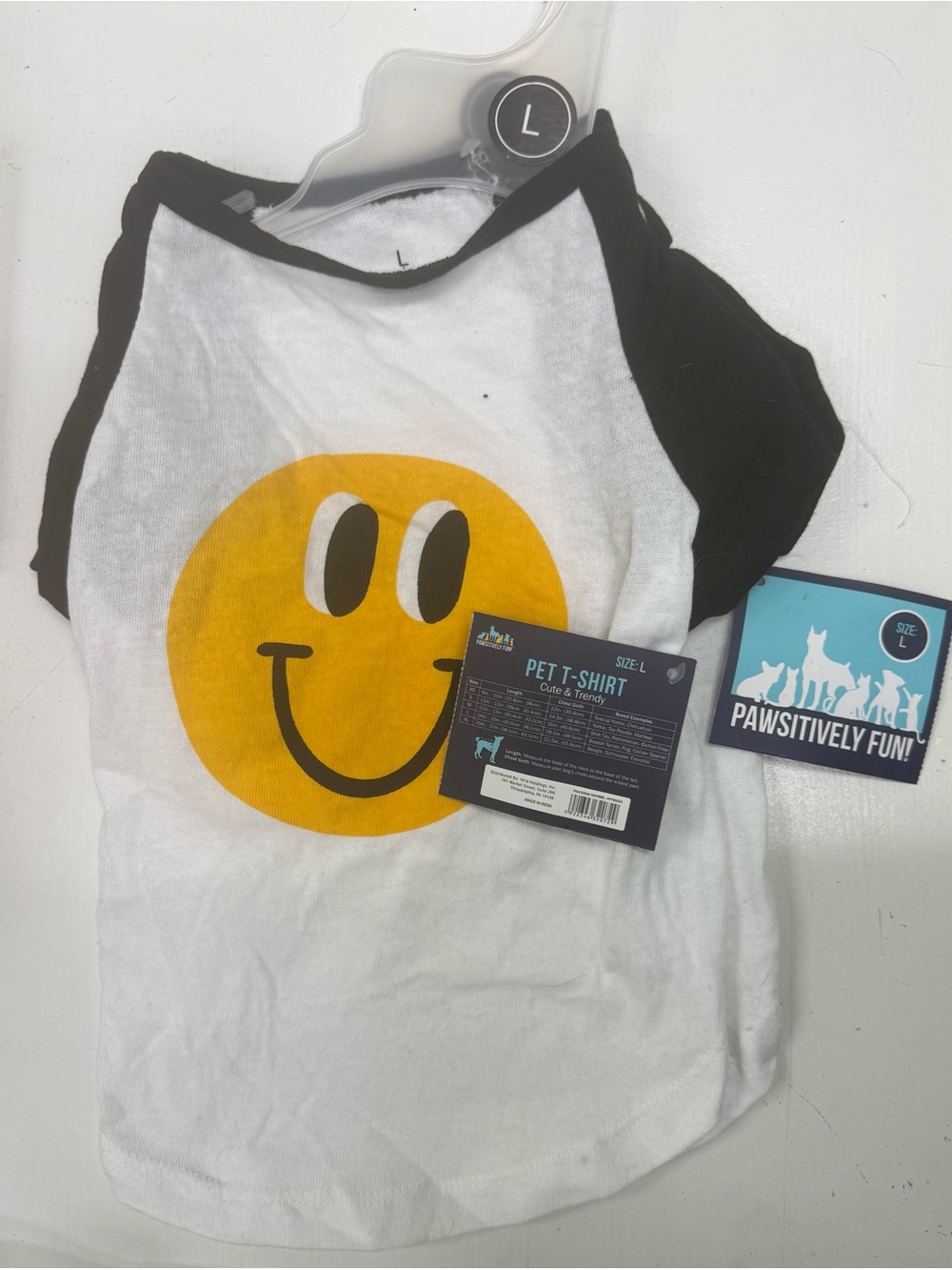 Black & White Smiley Pet T-Shirt